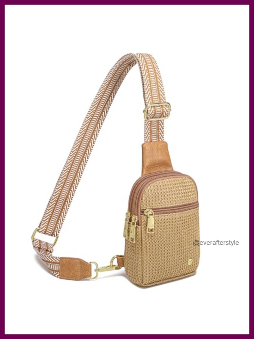 Faux Straw Crossbody Bag Woven Raffia Sling Purse Beach Travel
